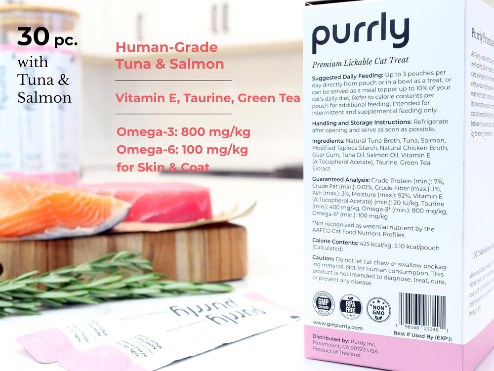 Purrly ingredientes limpios y transparentes, sin aditivos para tranquilidad.