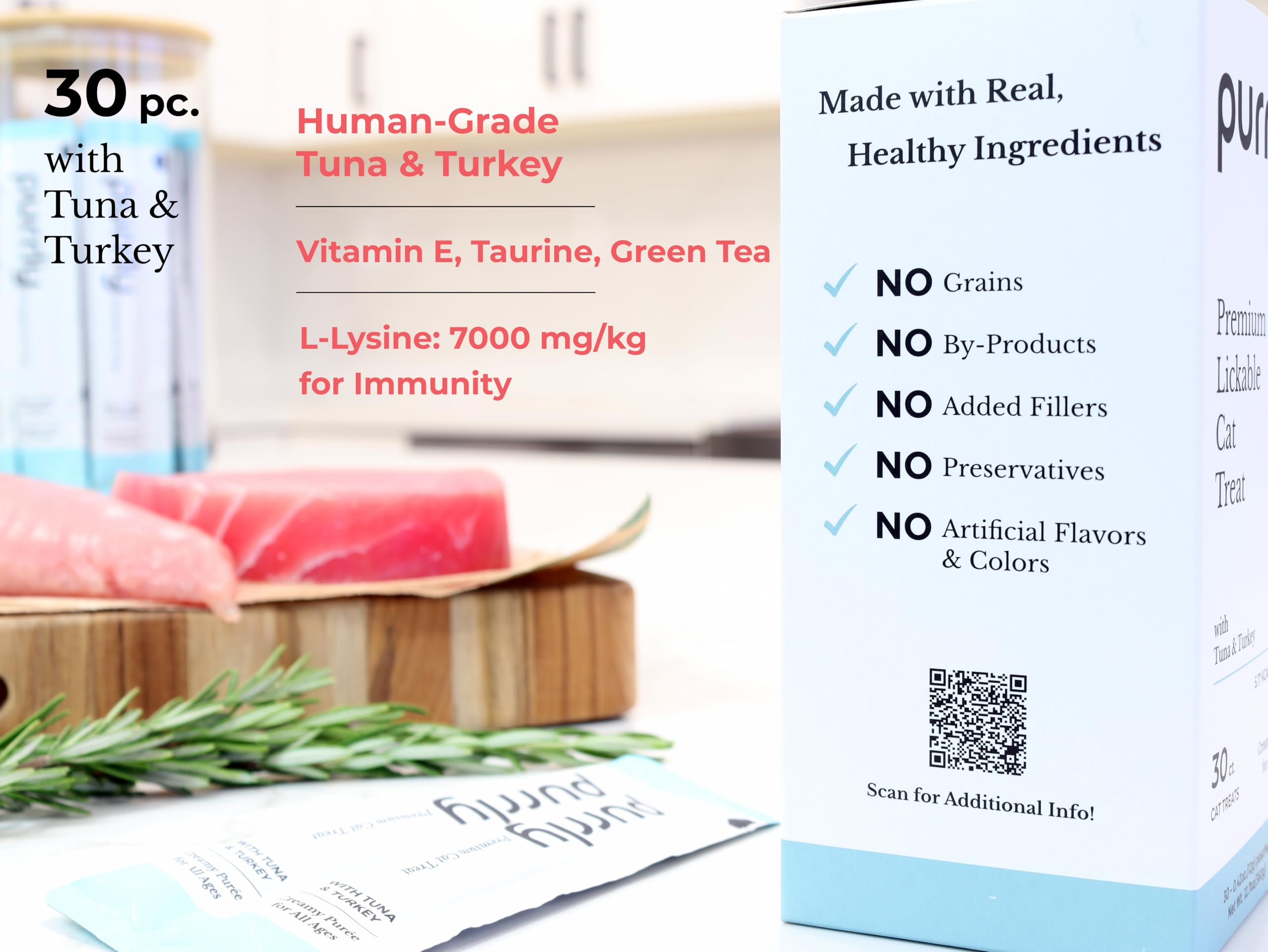 Purrly nutrición funcional: aminoácidos y vitaminas que complementan la dieta.