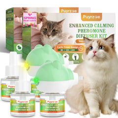 Difusor puyrzoe con temporizador 8h para calmar gatos en casa