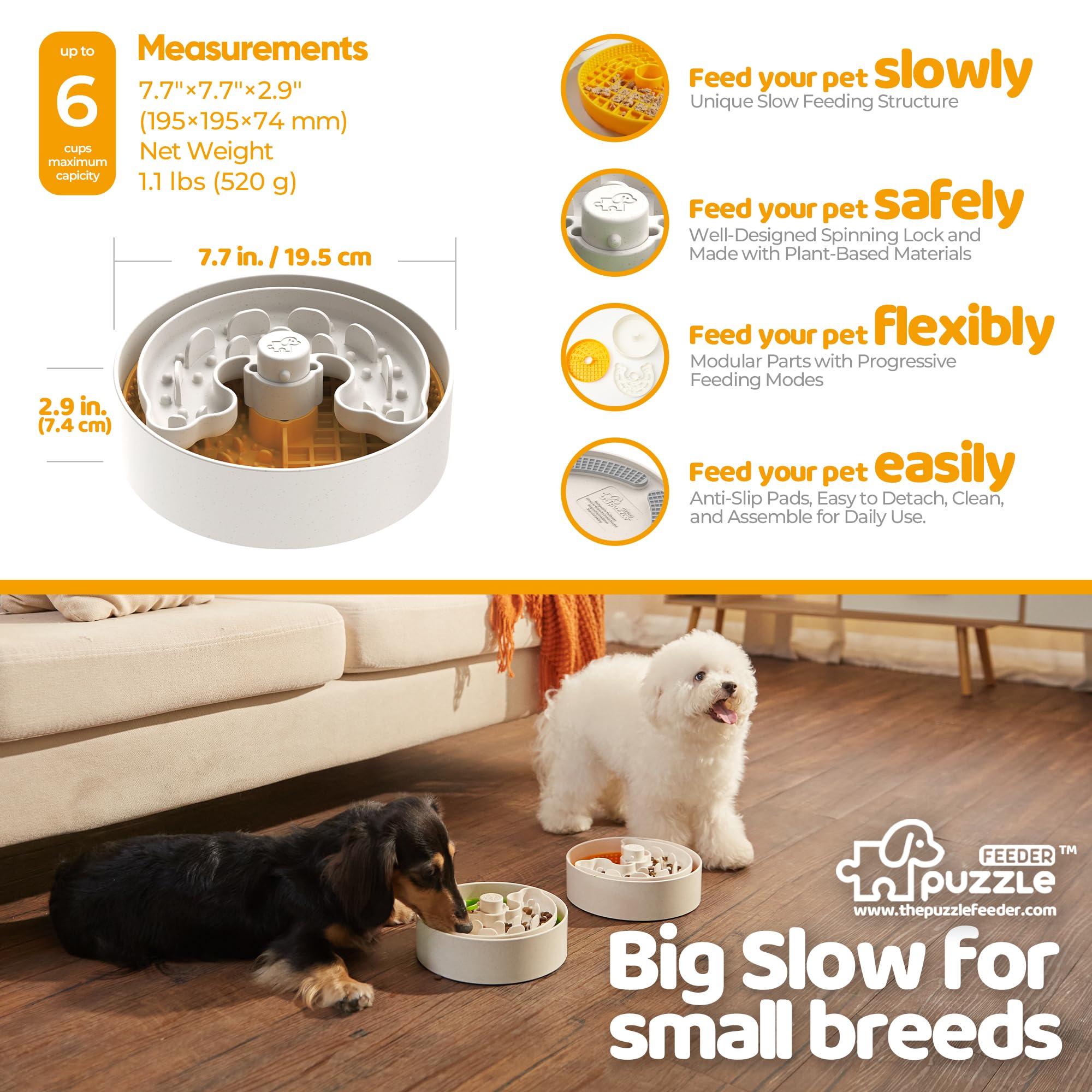 Puzzle Feeder para cachorros de tamaño pequeño mejora hábitos al comer.