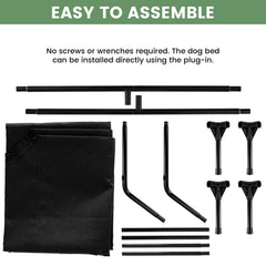 PVY cama resistente capaz de soportar perros grandes con su marco de metal.