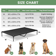 PVY cama elevada de 10 pulgadas para perros grandes durante camping o viajes.