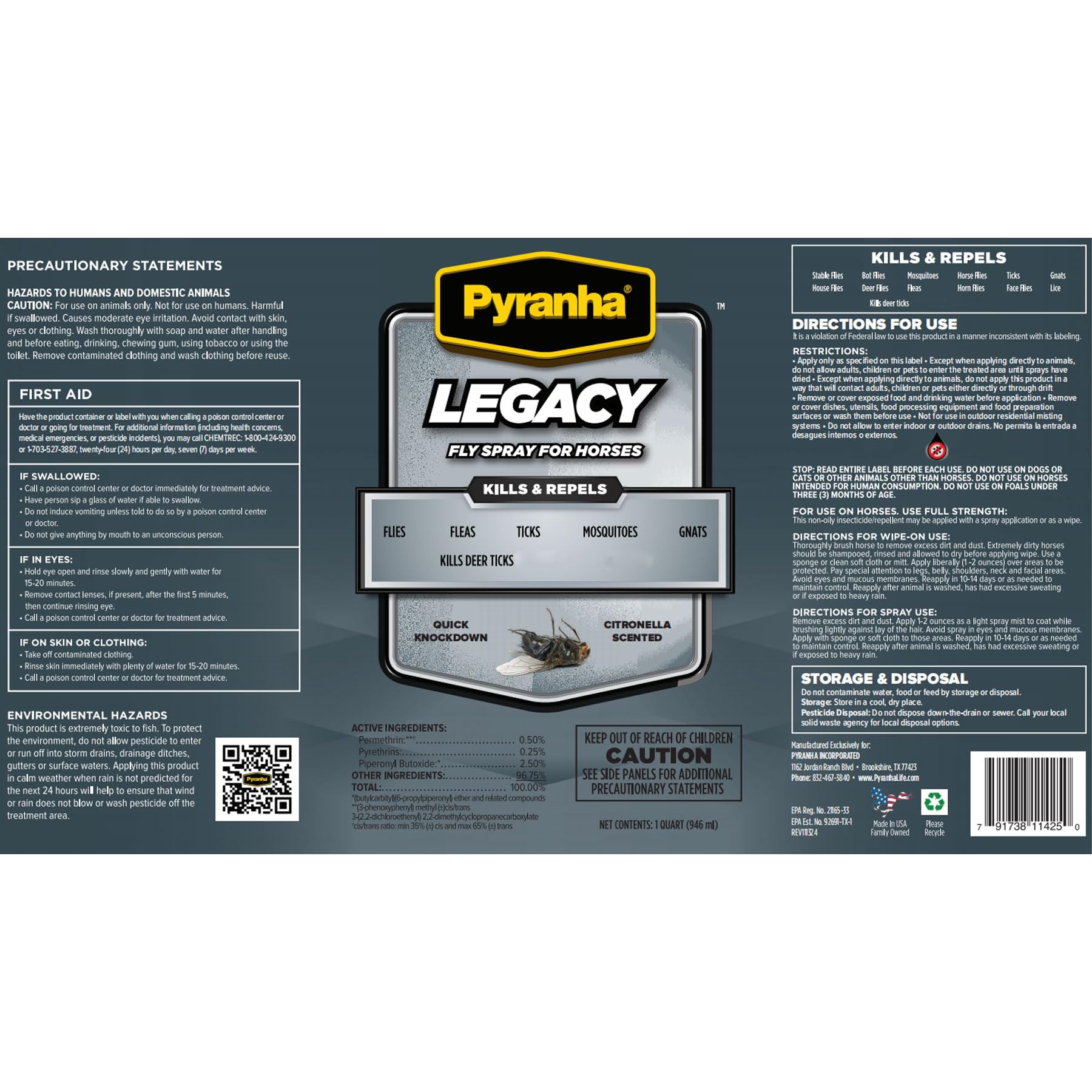 Pyranha Legacy, aplicación-pelaje-caballo, mantiene el pelaje limpio y protegido.