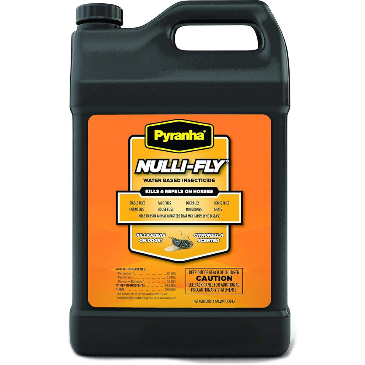 Pyranha Nulli-Fly spray botella con citronela para piel sensible de caballos