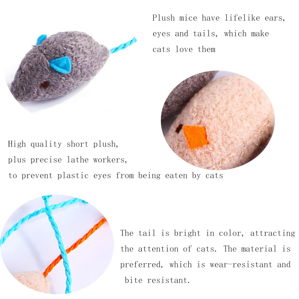 Q.Y.HOME ratón peluche resistente para mordisqueo y juego duradero.