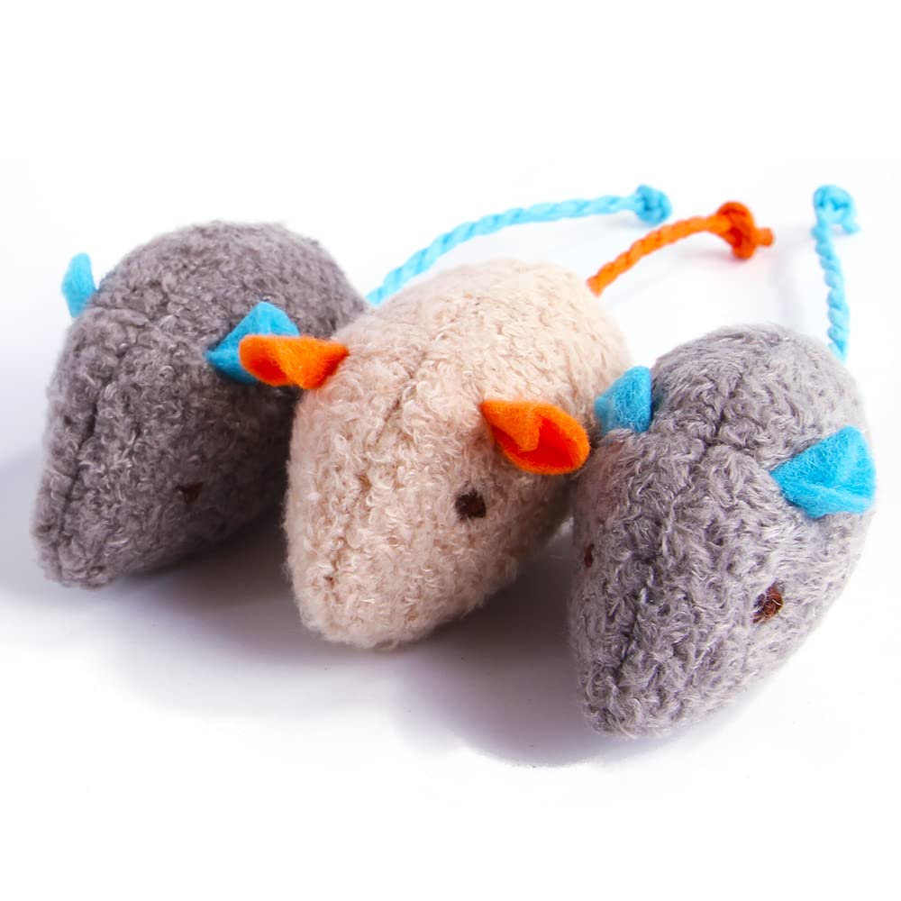 Q.Y.HOME ratón peluche interactivo con ojos realistas para juego seguro.