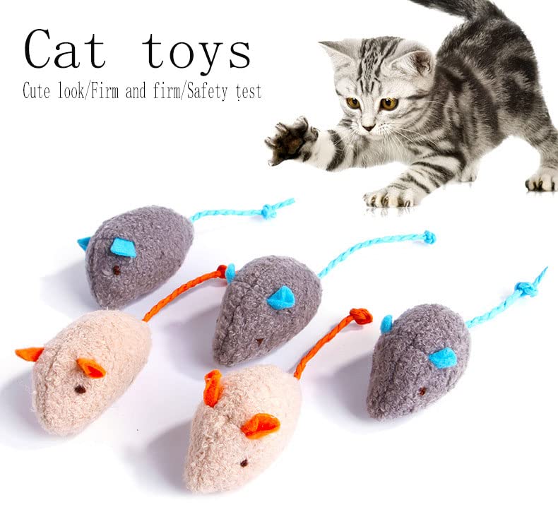 Q.Y.HOME ratón peluche con orejas y cola realistas para estimulación.