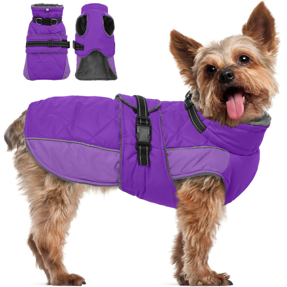 QBLEEV abrigo para perro con reflectantes para seguridad y visibilidad durante paseos.