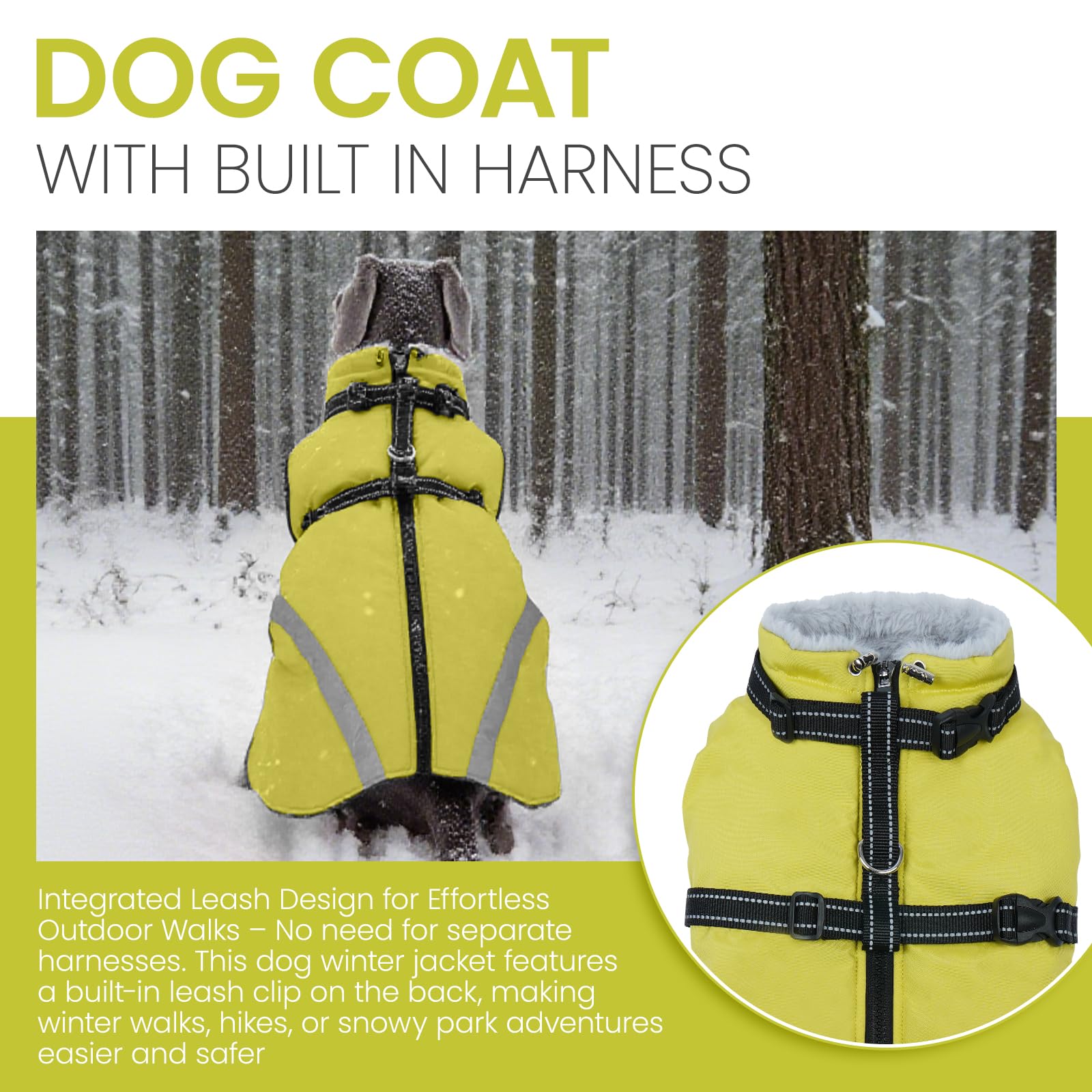 QBLEEV abrigo impermeable para perro en nieve, mantiene a tu mascota seca.
