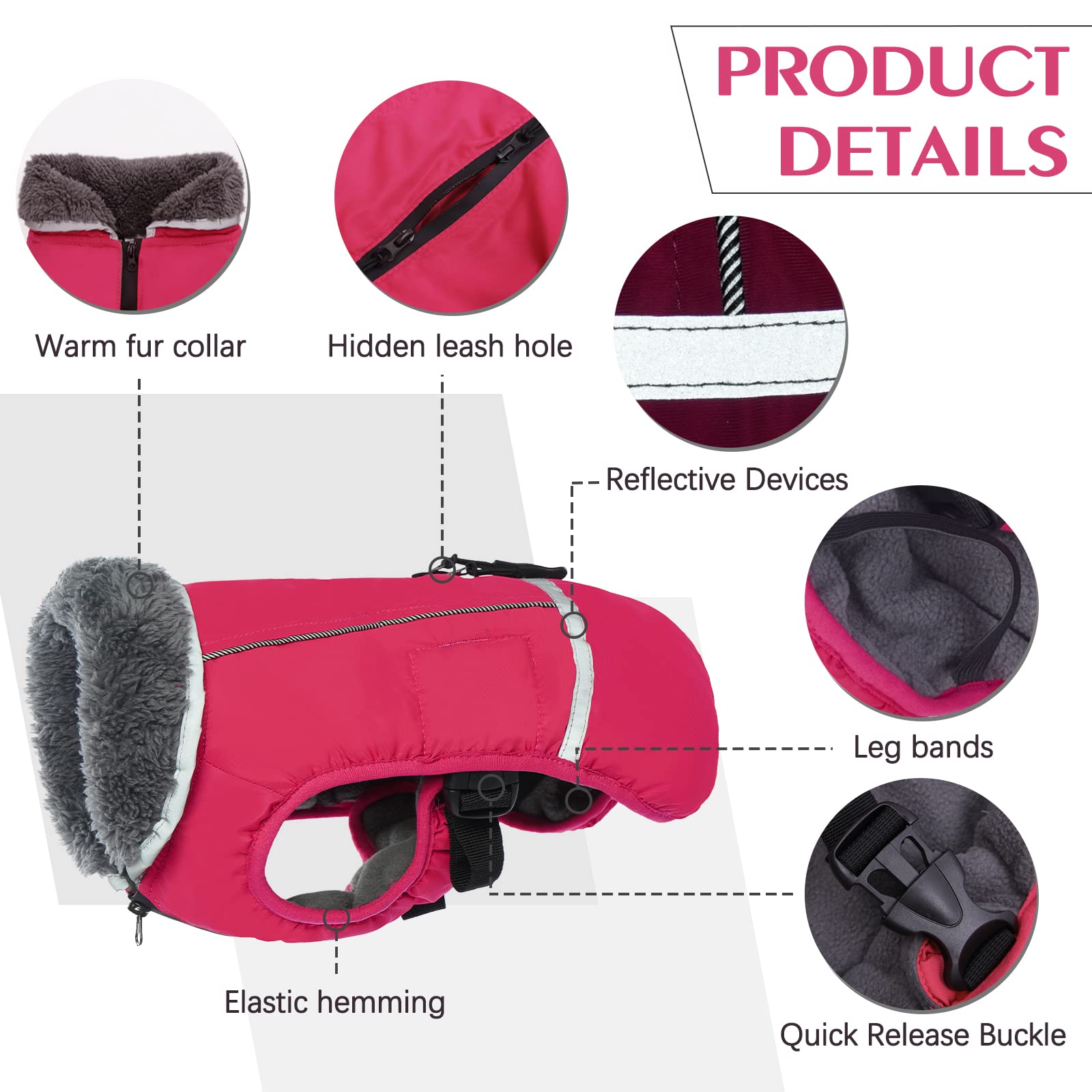 Chaqueta impermeable para perros, ideal para paseos en lluvia con calor protegido.