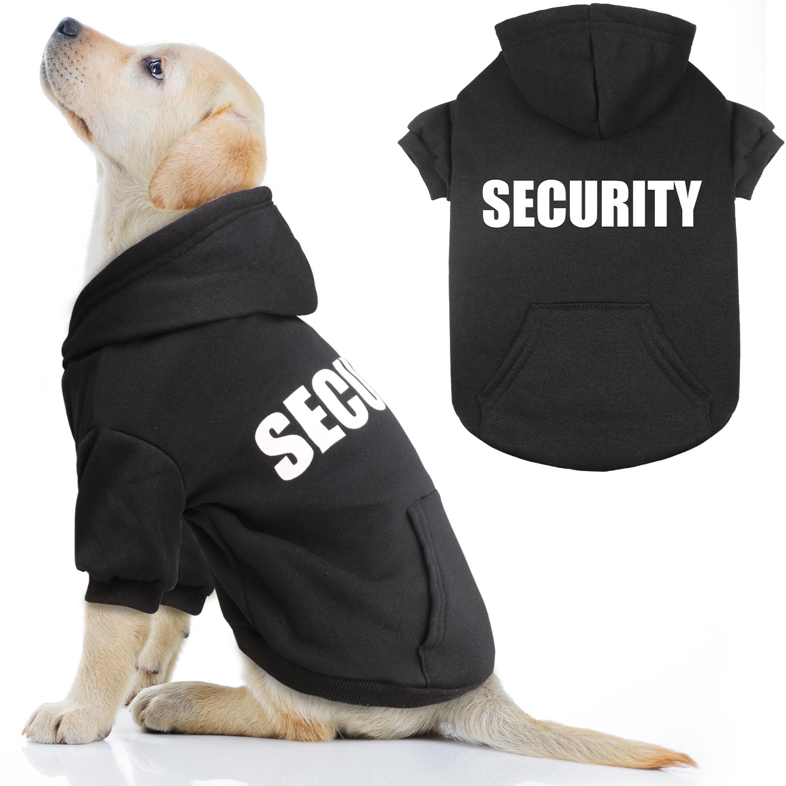 QDYU dog hoodie frente: comodidad suave para paseos diarios.