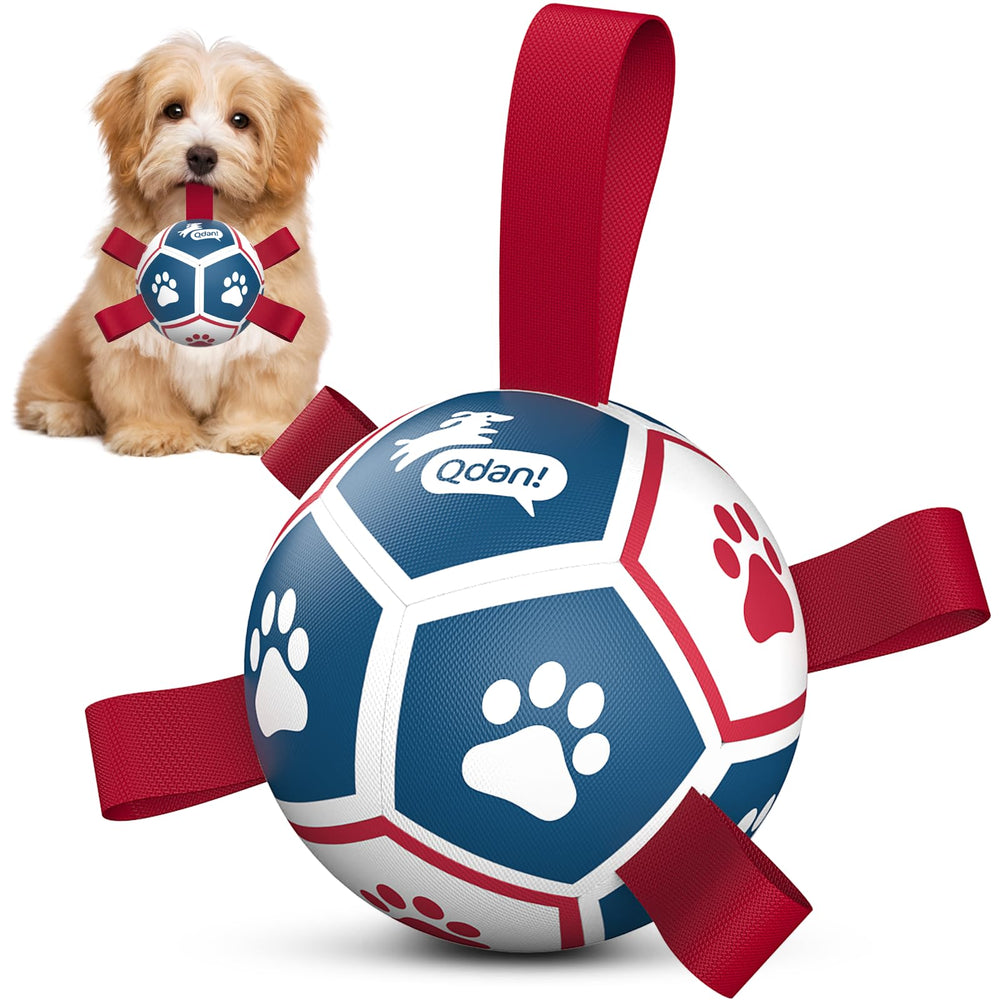 QDAN balon perro futbol 5 pulgadas, ideal para juego activo al aire libre.