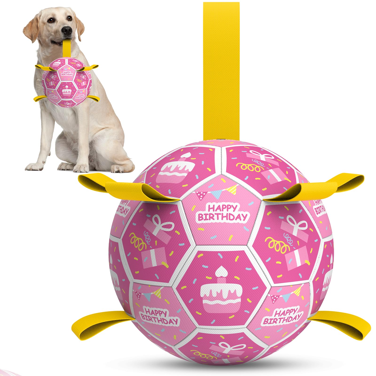 QDAN bola-juguete-perro-cumpleaños ideal para juegos duraderos y celebración.