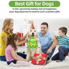QDAN juguete de tira para perros, balón verde-amarillo, ayuda a reforzar la interacción y el agarre.