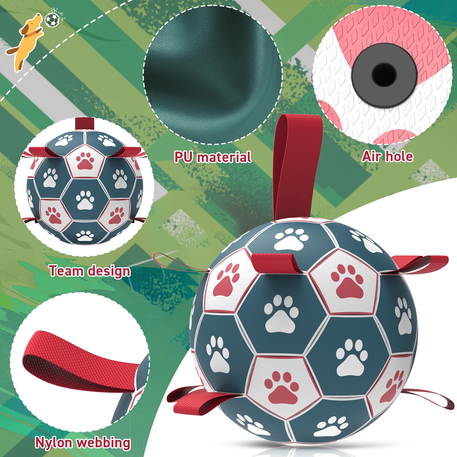 QDAN pelota de 8 pulgadas para perros grandes