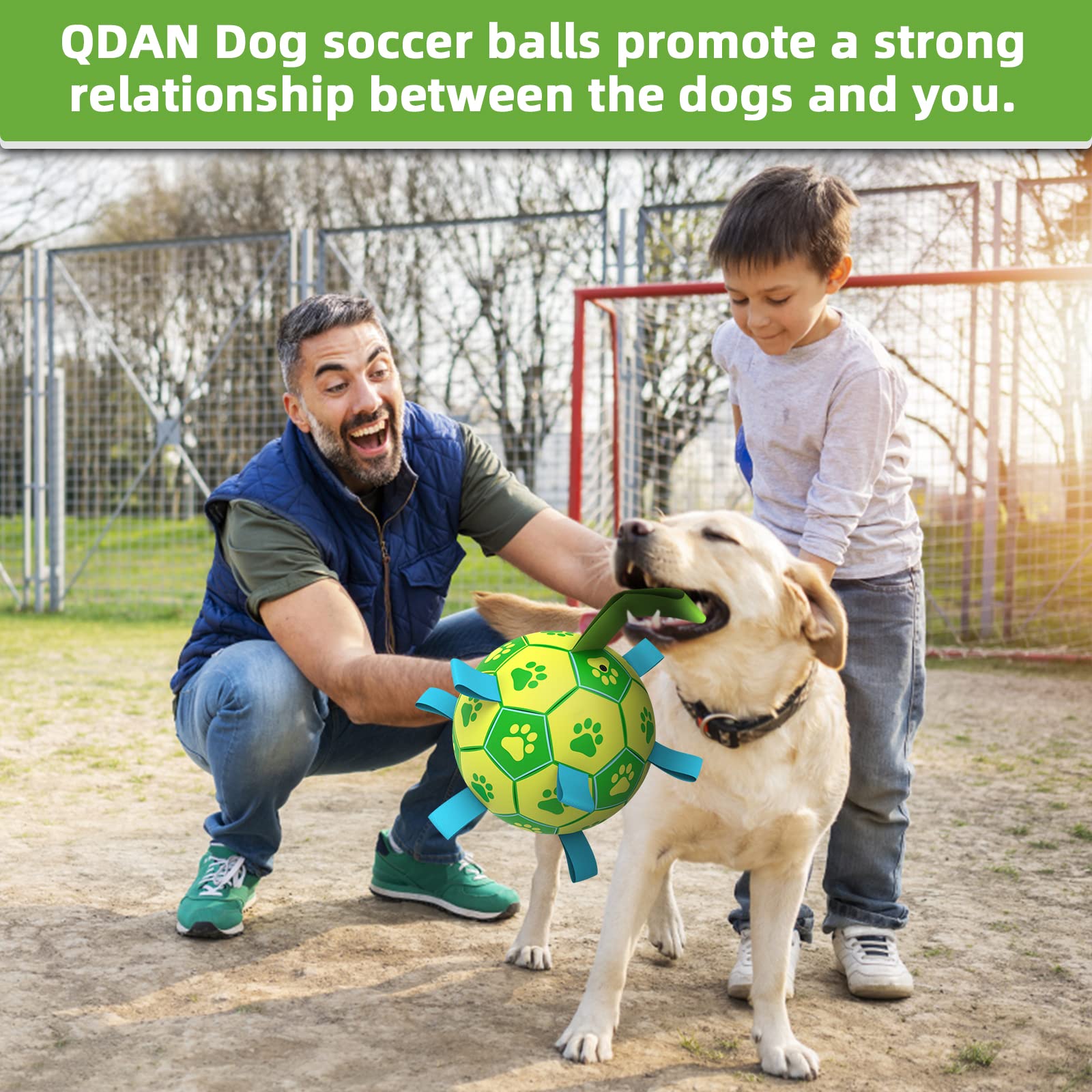 QDAN pelota para juego interior y exterior, balón verde-amarillo, apta para sala y playa.