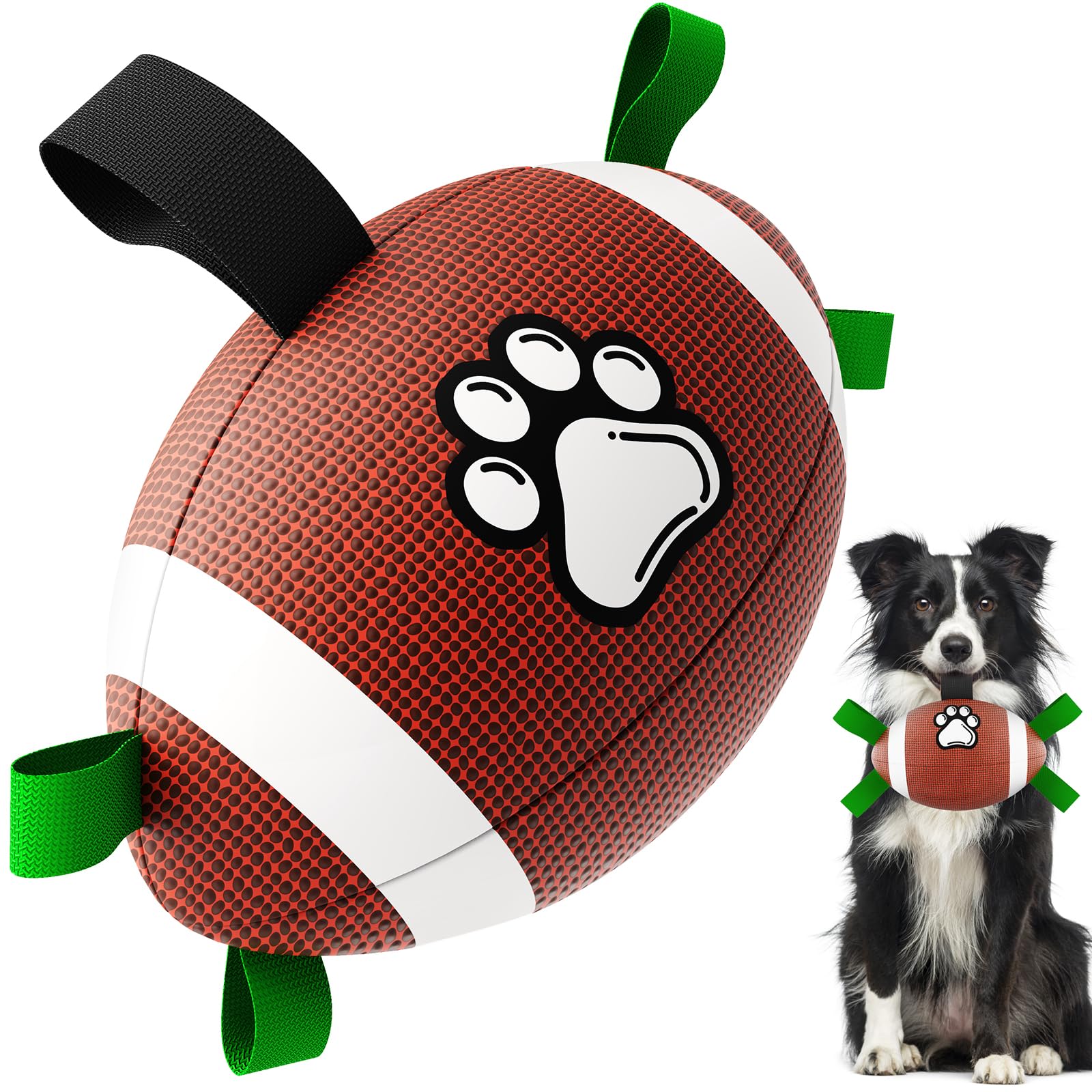 QDAN bola de fútbol interactiva para perros, ideal para juego y entrenamiento.