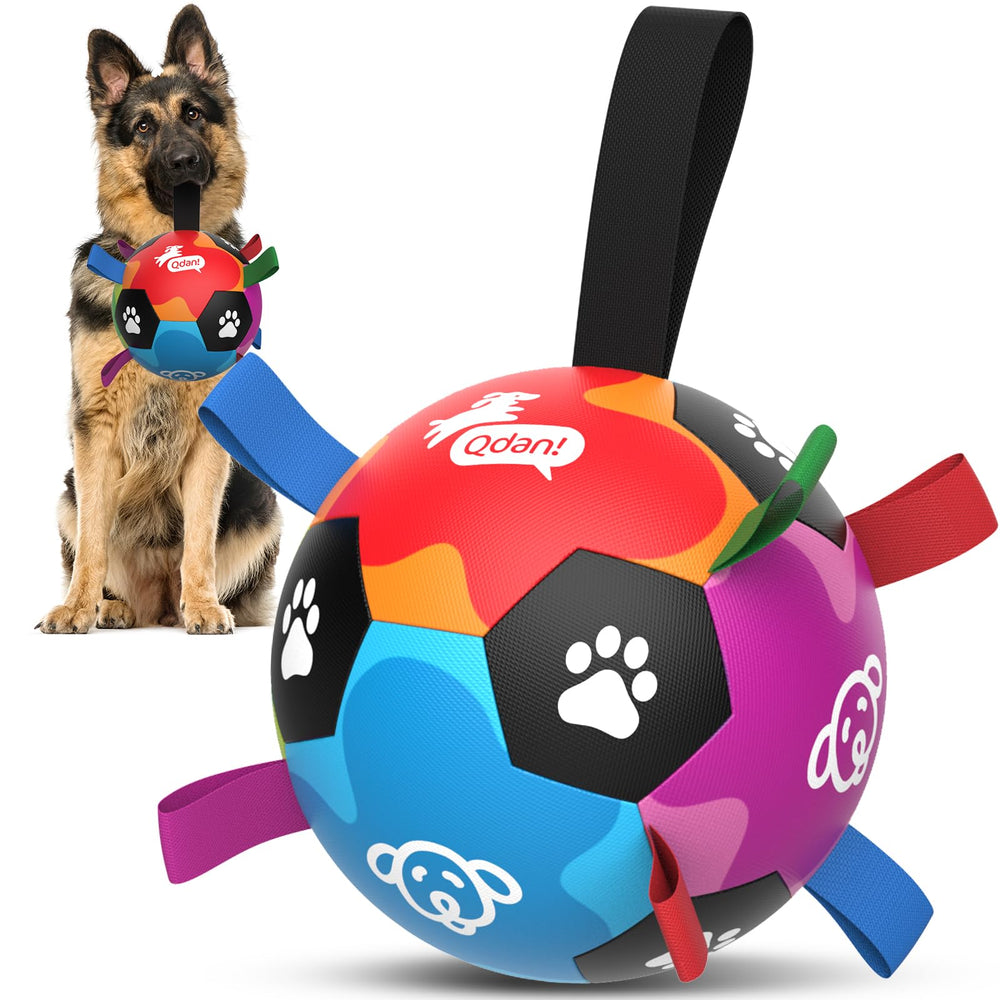 QDAN juguete fútbol para perro grande facilita juego activo.