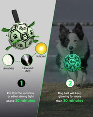Pelota QDAN con luz verde, perfecta para atrapar al aire libre.