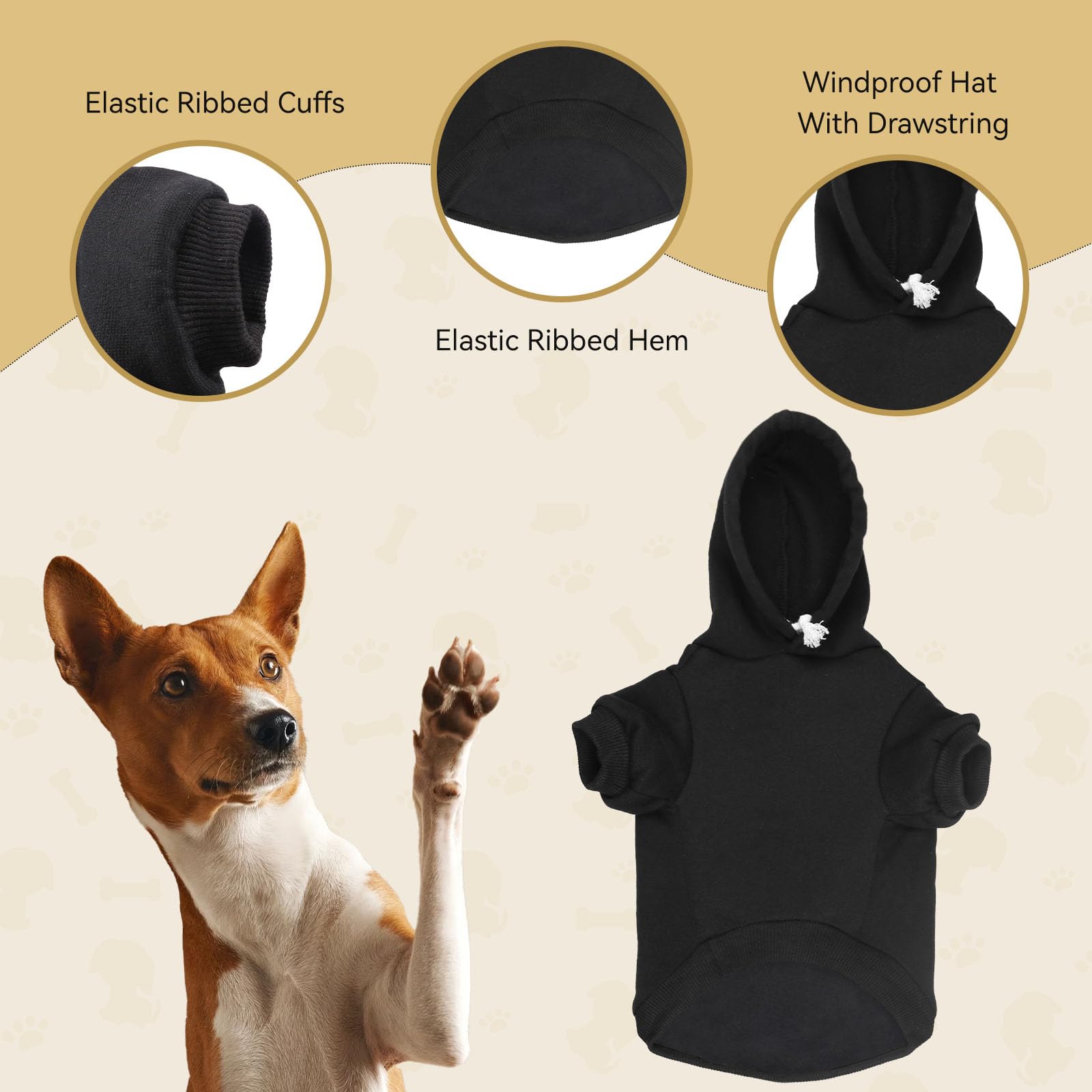 QDYU diseño con impresión SEGURIDAD para perro grande