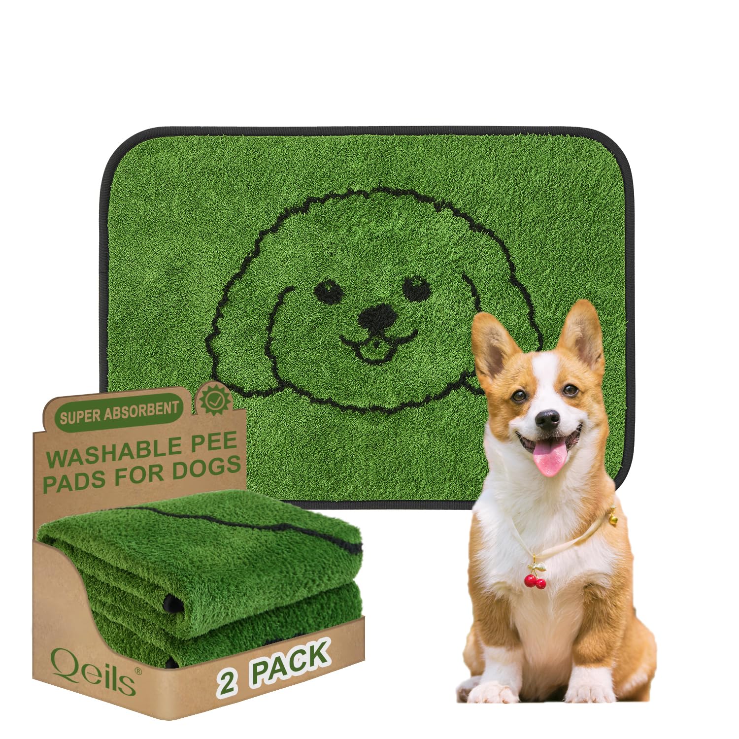 Qeils almohadillas de pipí reutilizables para cachorros, ideal entrenamiento en casa.