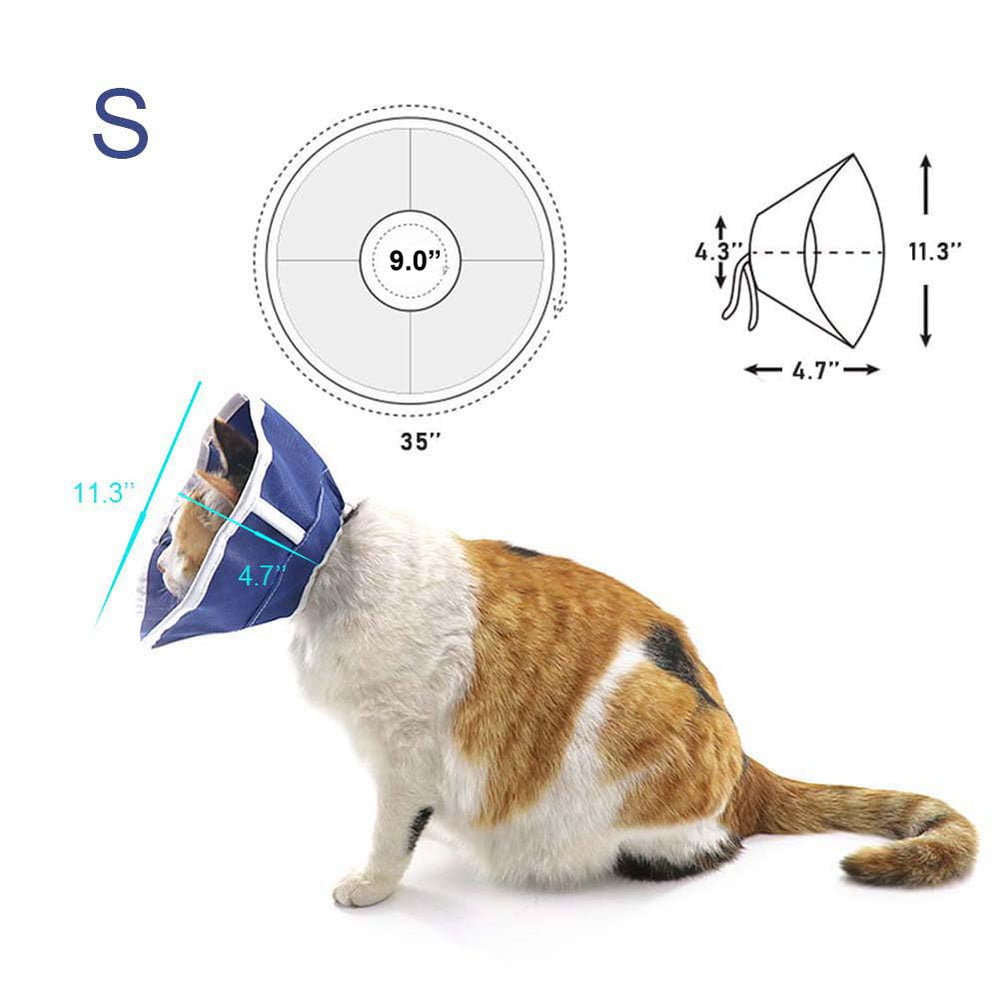 QIYADIN collar suave para uso posoperatorio en gatos, favorece descanso cómodo.