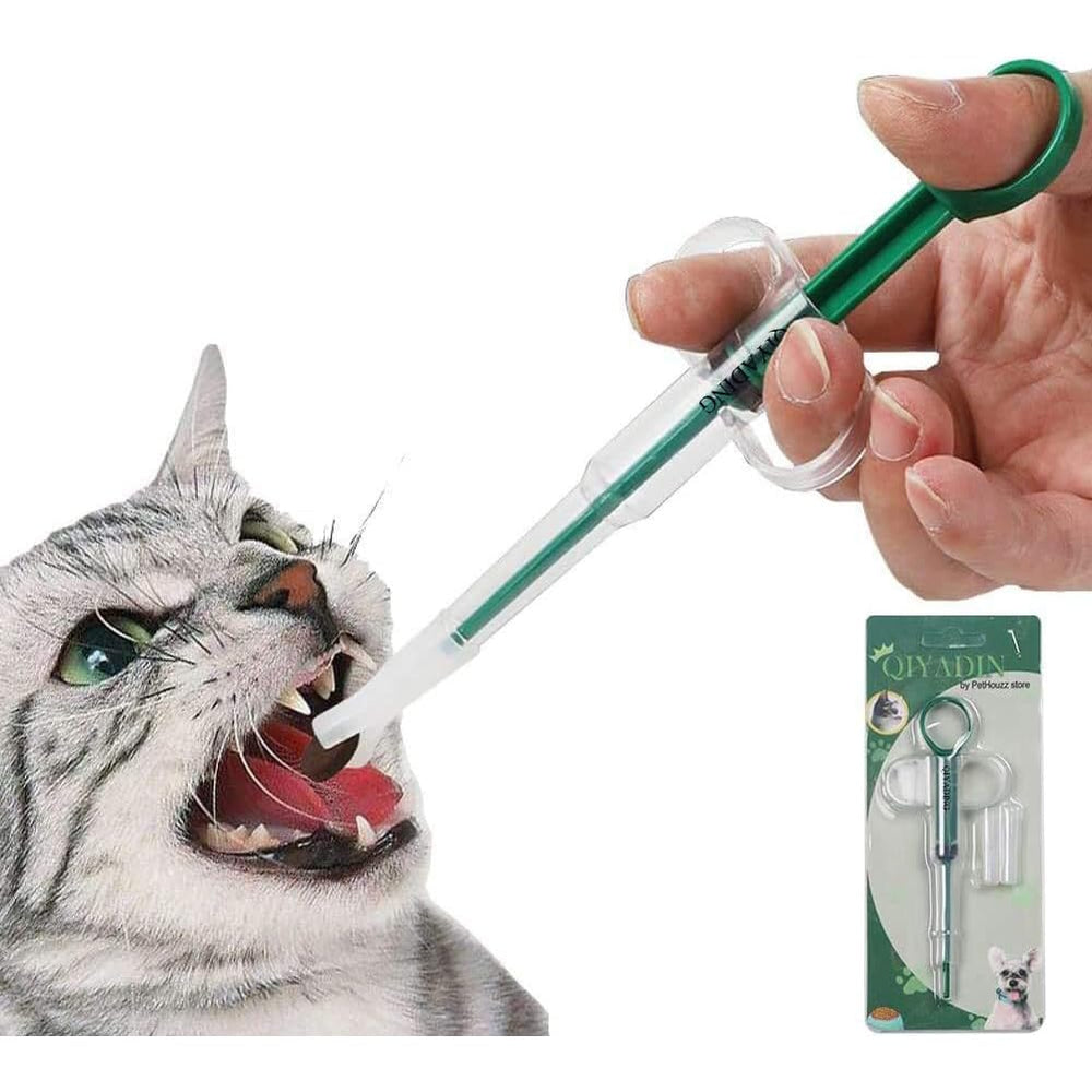 QIYADIN lanzador de píldoras para gatos con punta suave facilita la deglución