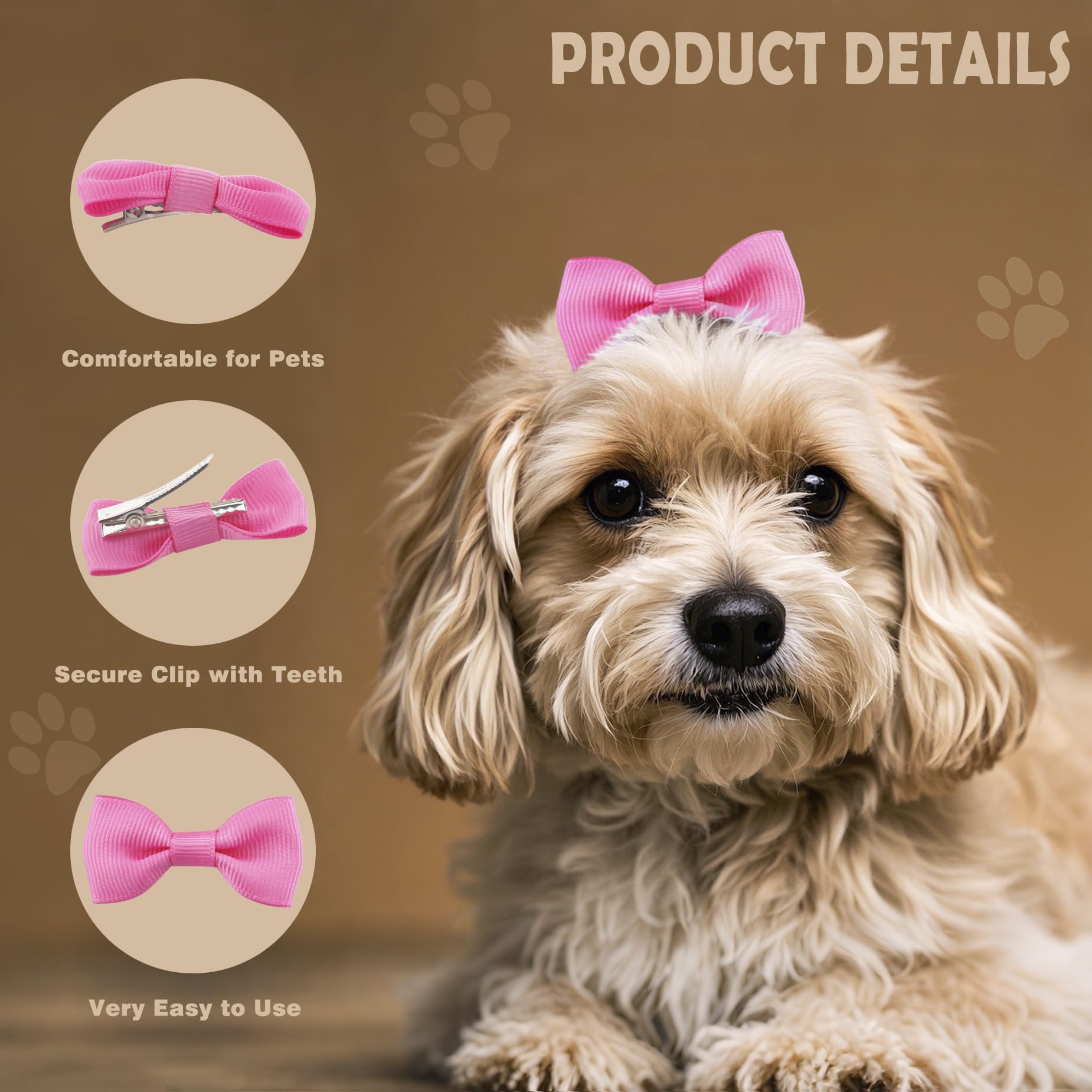 Lazos QingHan coloridos para perros con 60 piezas y diseños variados.