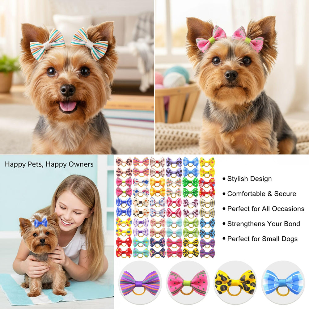 Lazos QingHan para perro, colores vibrantes, ideales para estilo del pelaje.