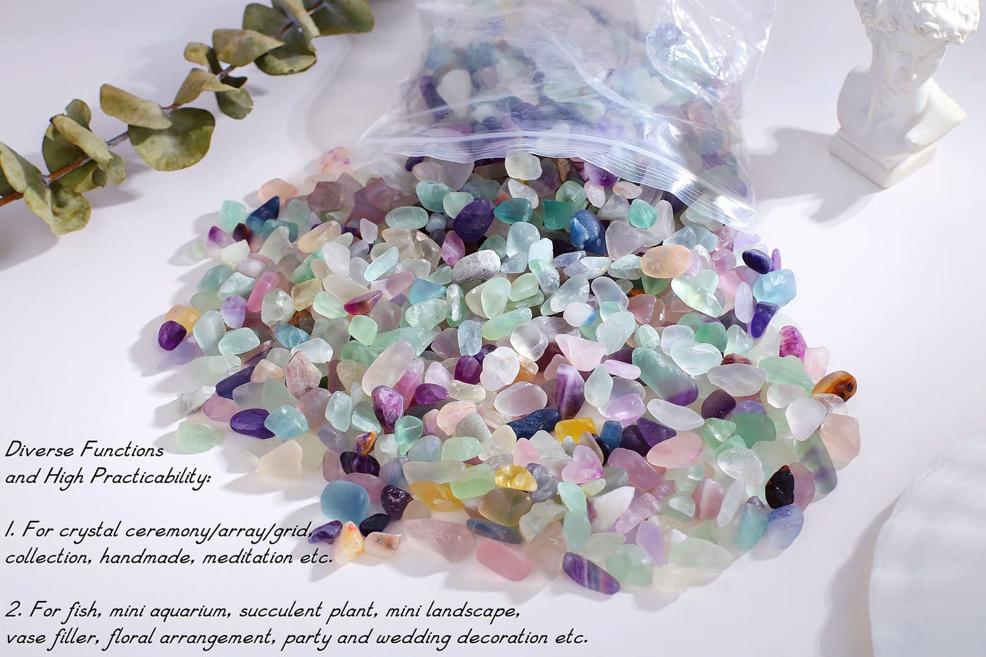 Piedras fluorita para peceras, mejora estética y ambiente.