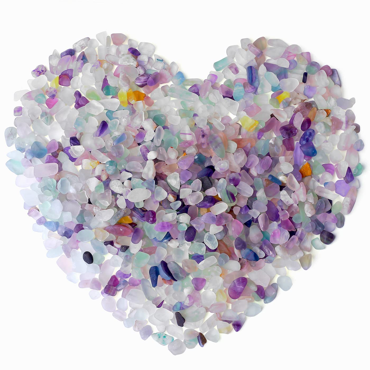 Piedras decorativas fluorita para fuentes y jardines.