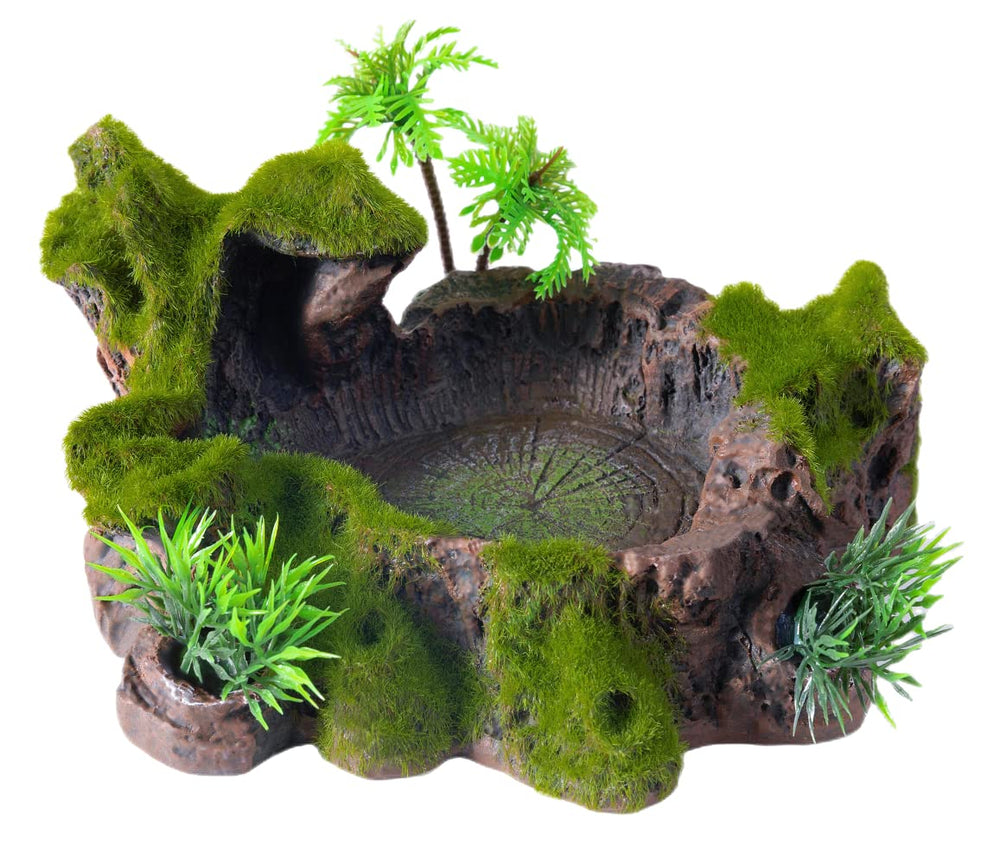 QIRMIZI plataforma reptil con plantas artificiales, hábitat natural para el terrario