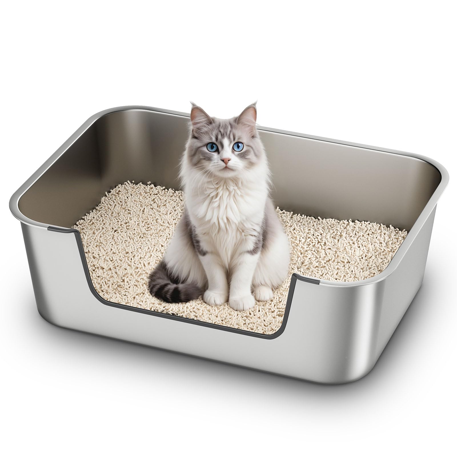 Caja Qiuma con entrada baja facilita el acceso de gatitos y gatos mayores.