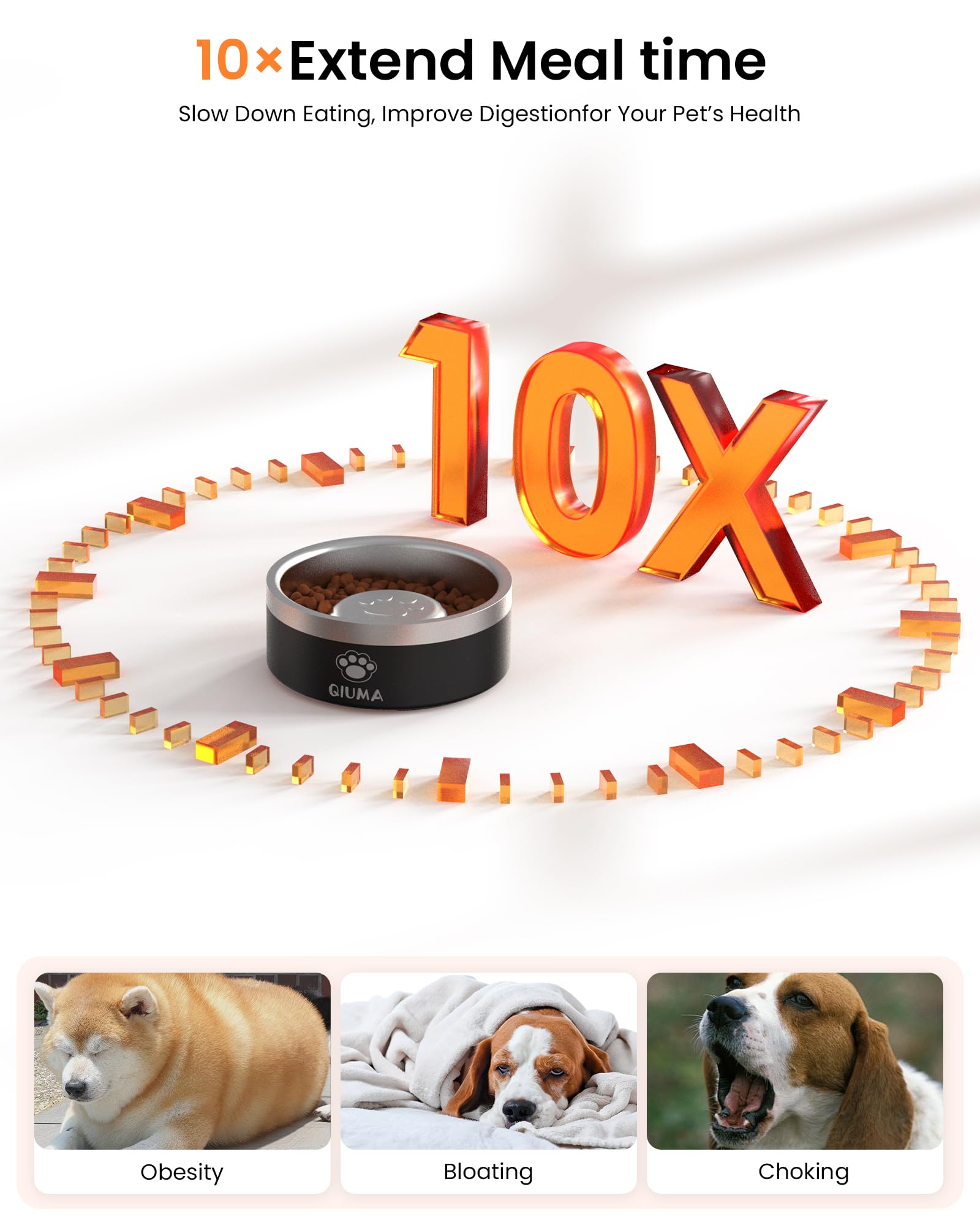 Qiuma capacidad de 3,5 tazas para perros medianos y grandes.