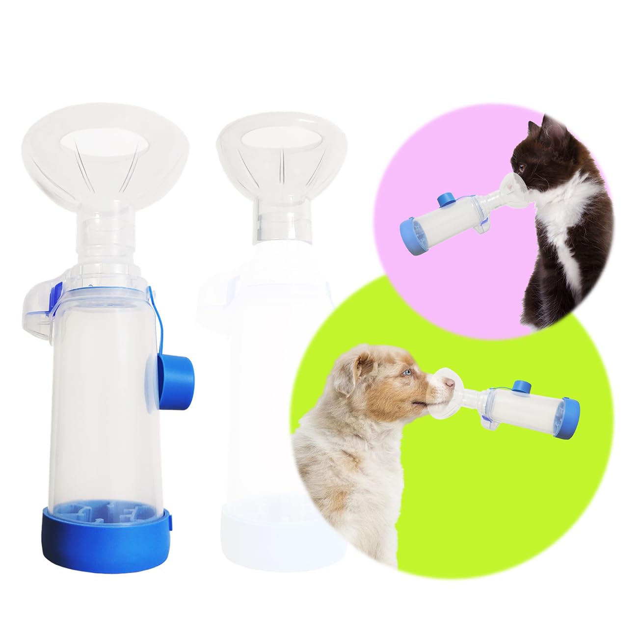 QMARK espaciador para mascotas con máscara para perros pequeños.