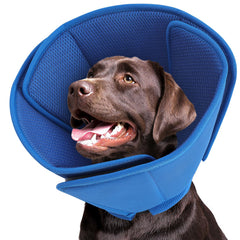 Queenmore cono suave para perro grande en color azul, comodidad durante la recuperación.