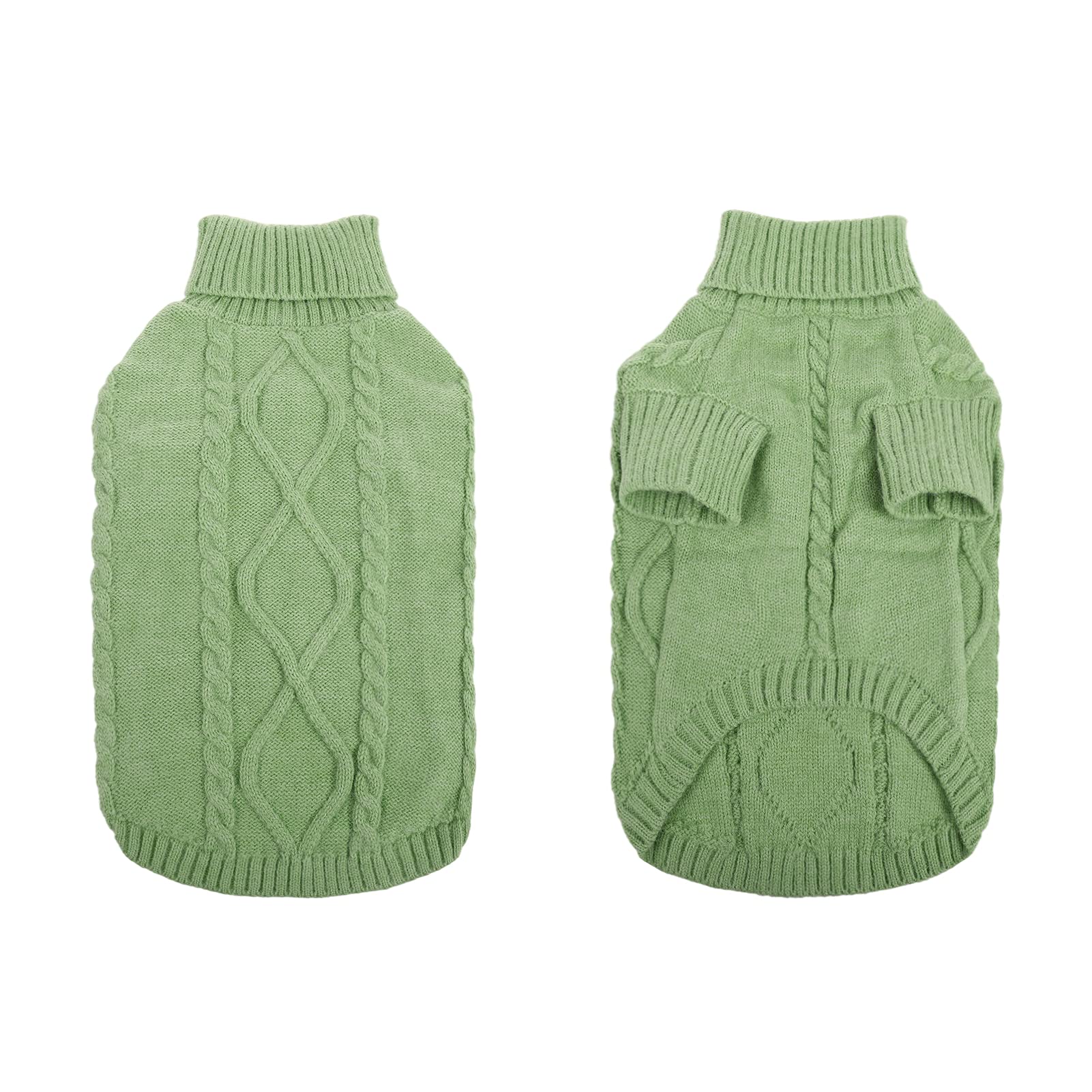Queenmore suéter perro puños acanalados verde, ajuste seguro para paseos.