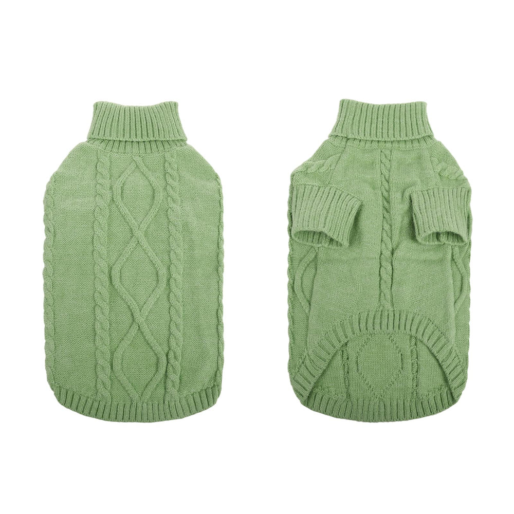 Queenmore suéter perro puños acanalados verde, ajuste seguro para paseos.