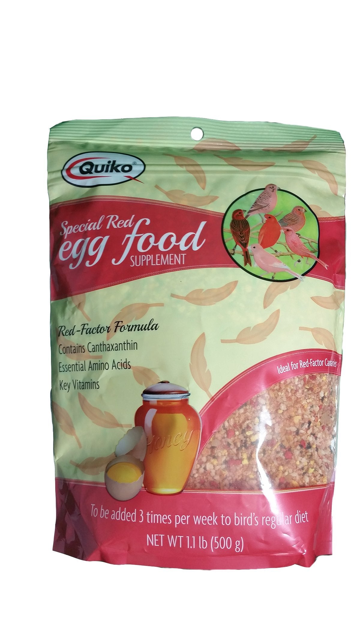 Quiko Special Red Eggfoods: bote de alimento para aves con proteína alta para canarios