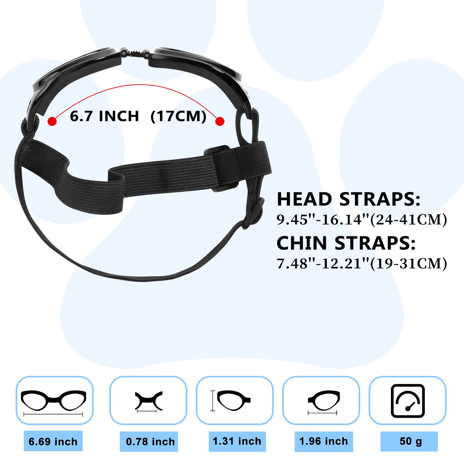 Gafas QUMY para perros ajuste seguro con correa