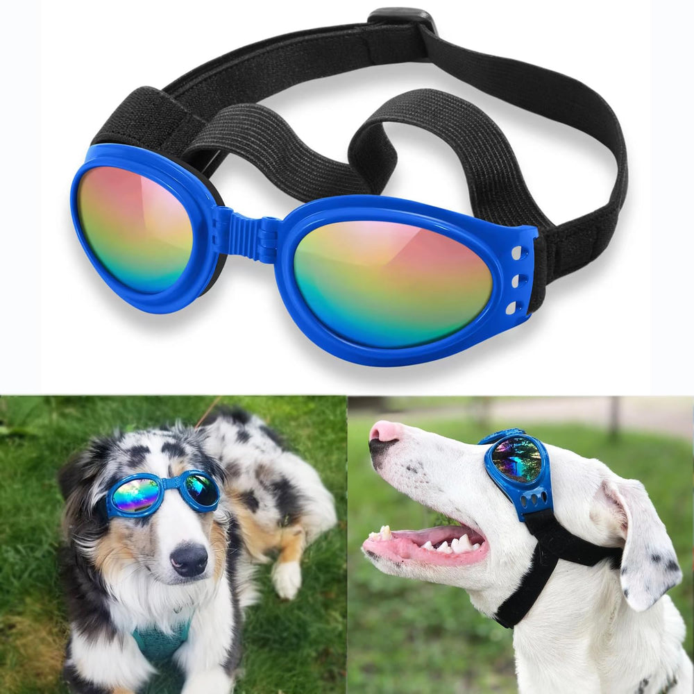 QUMY gafas para perros con ajuste de correa, comodidad y seguridad en paseos