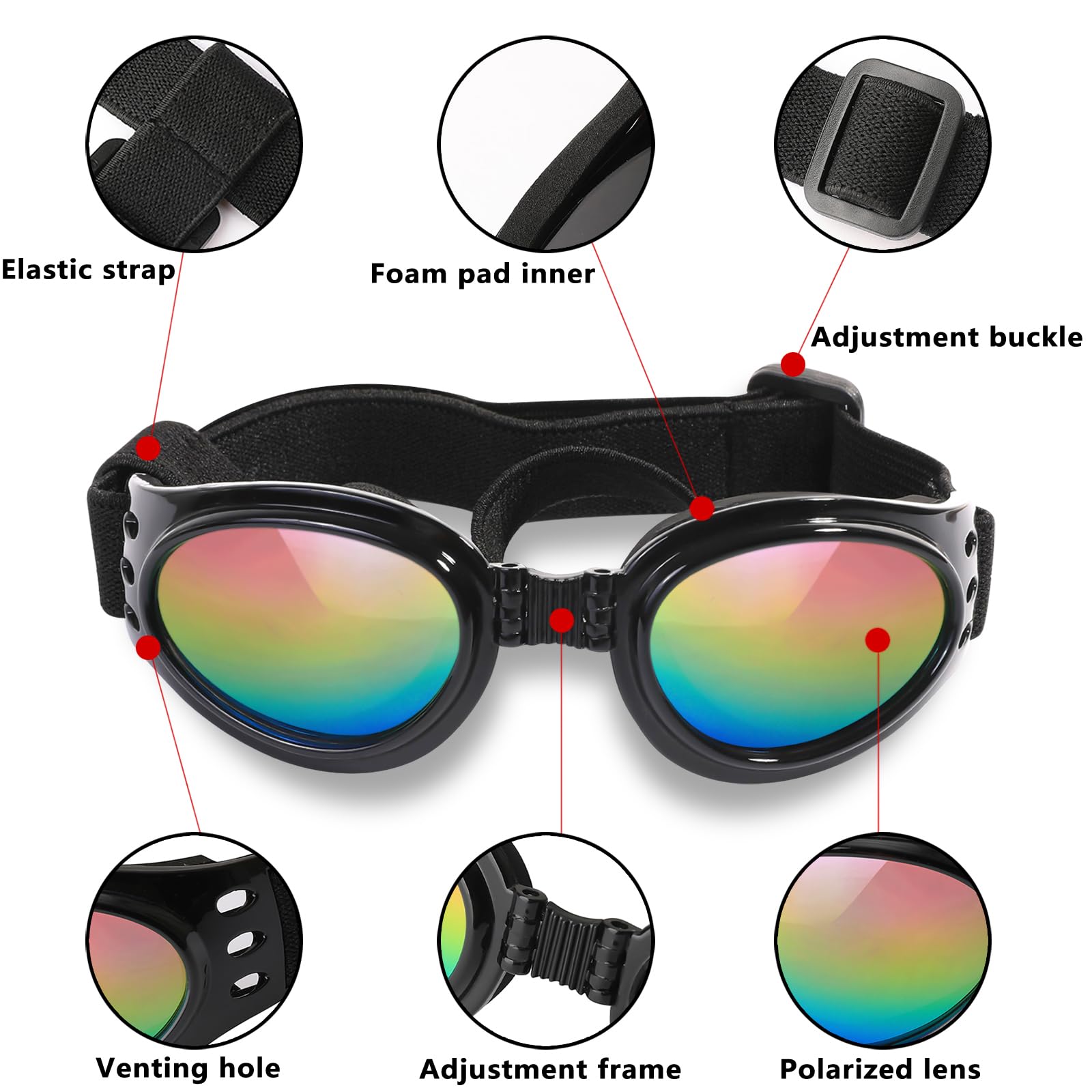Gafas QUMY para perro con lentes irrompibles y protección UV