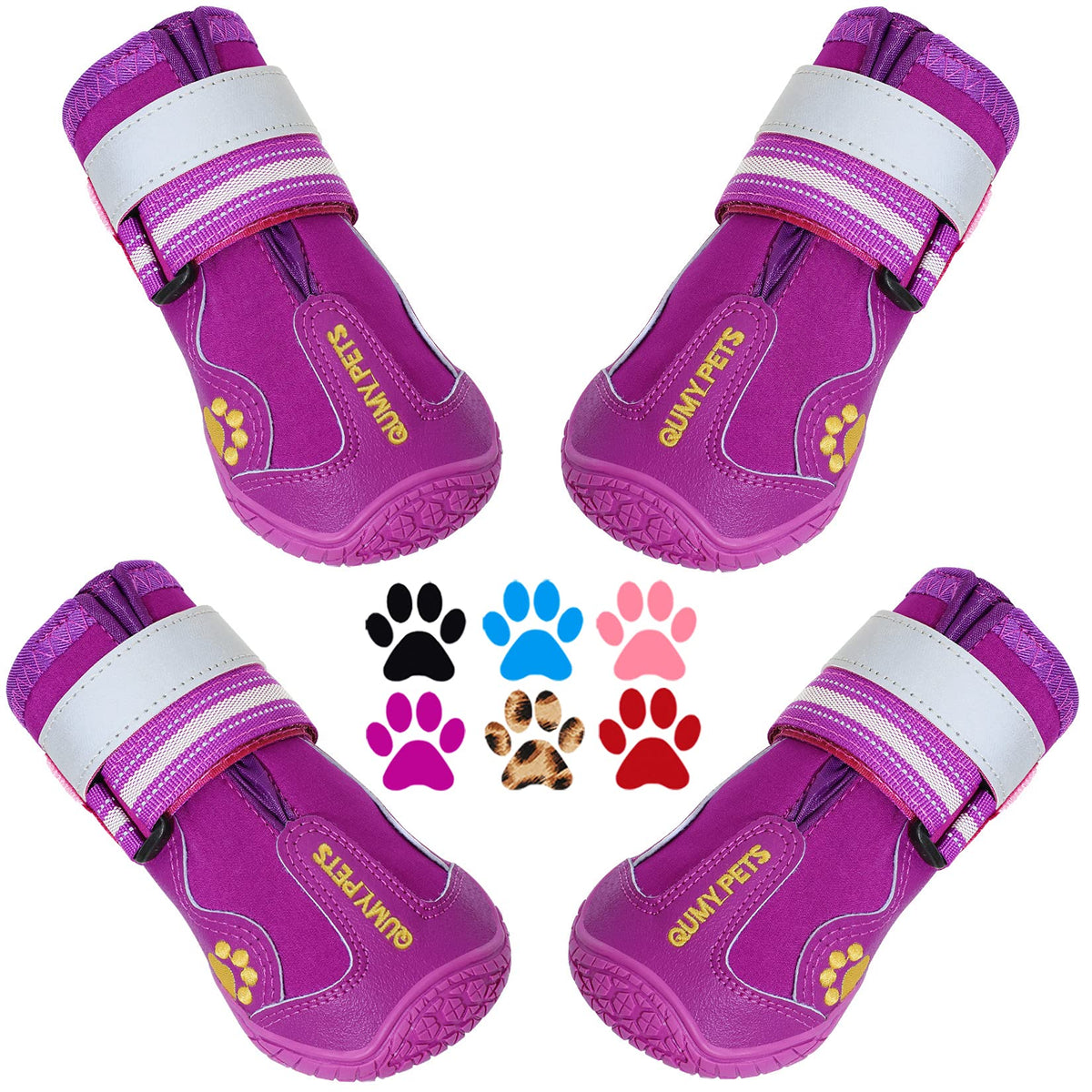 Zapatillas QUMY para perros grandes con ajuste seguro para paseos nocturnos