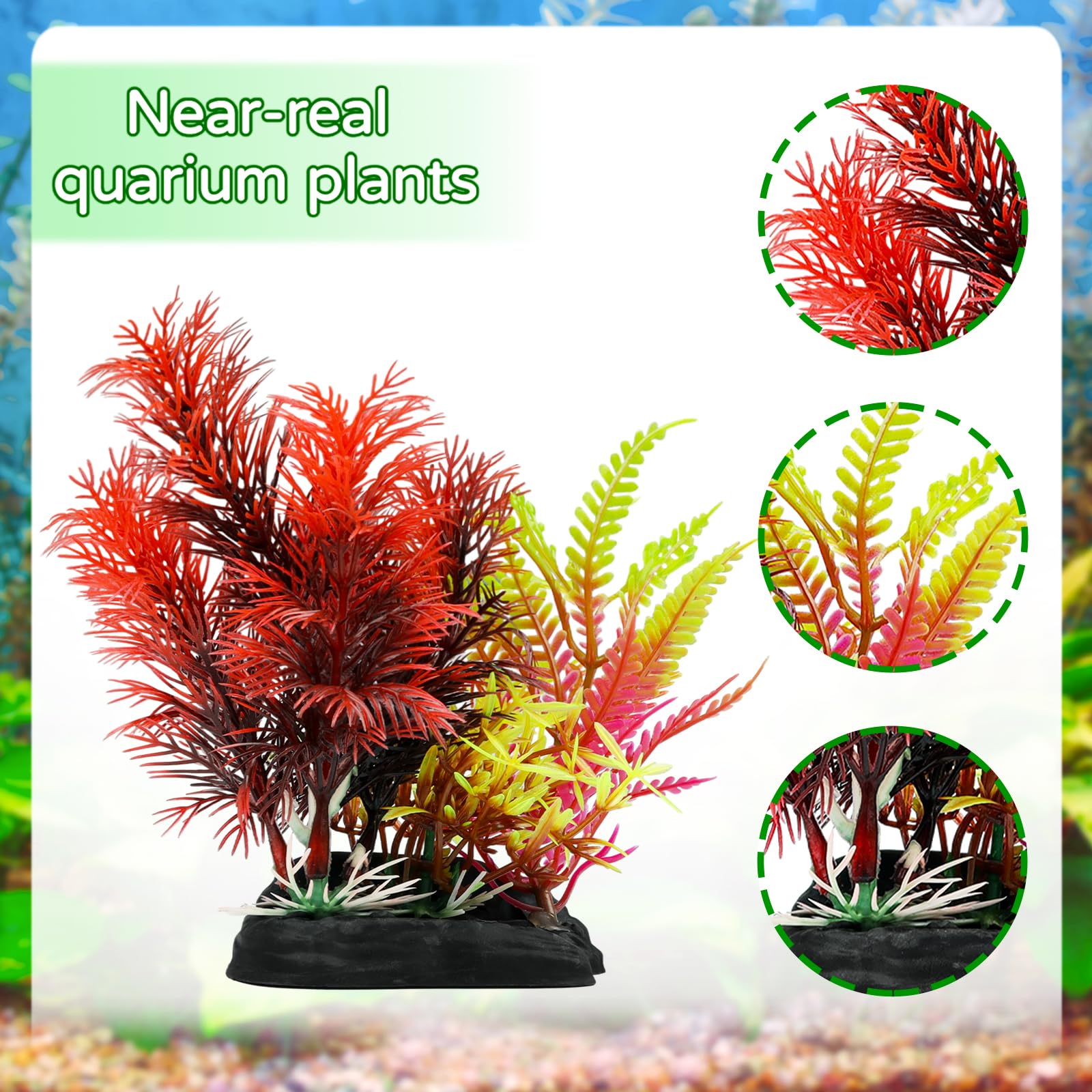QUOZUO planta plástica verde para acuario, estable y segura para peces.