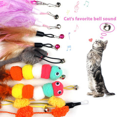 QUOZUO campana en plumas para atraer al gato durante el juego