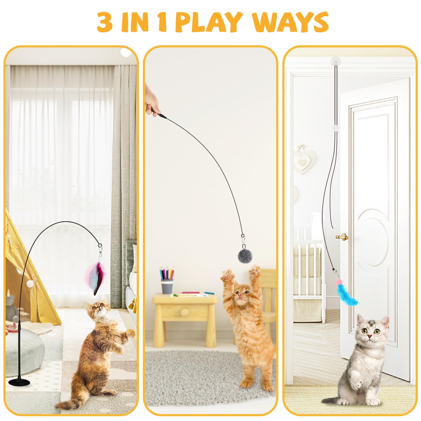 QUOZUO bolas de peluche para gatos, tacto suave para juegos tranquilos