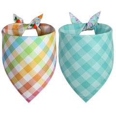 Bandana QUQULE para perro, diseño Pascua y cuadros, look versátil