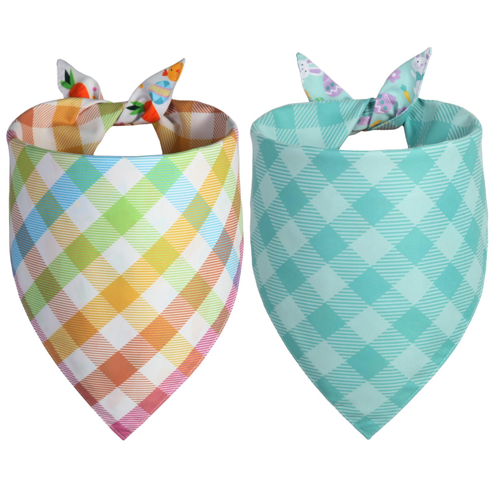 QUQULE bandana para perro, diseño Pascua con ilustraciones coloridas.