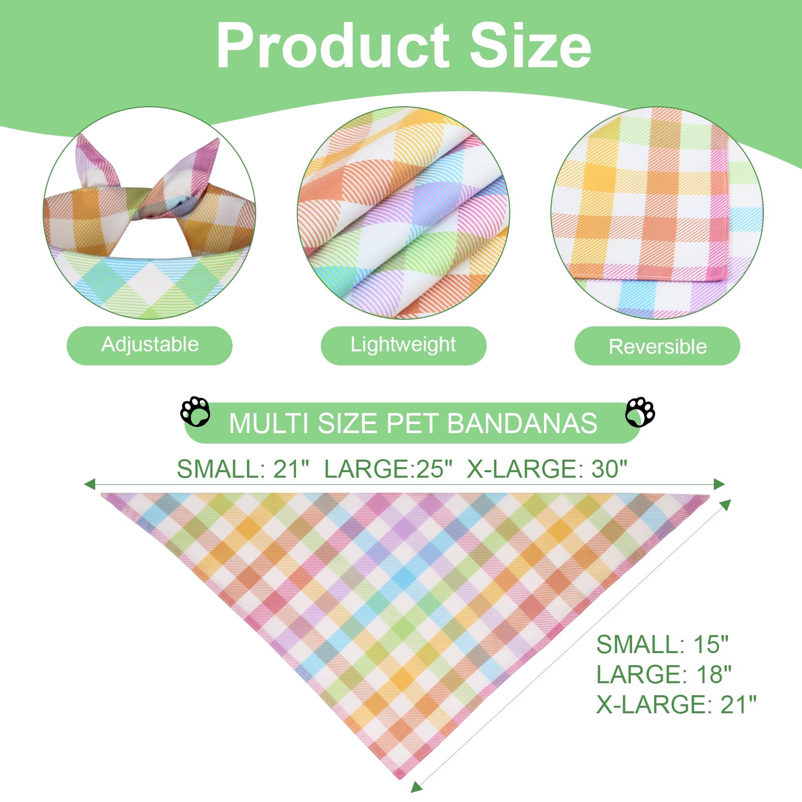Bandana QUQULE para perro mostrando tallas disponibles para un ajuste cómodo.