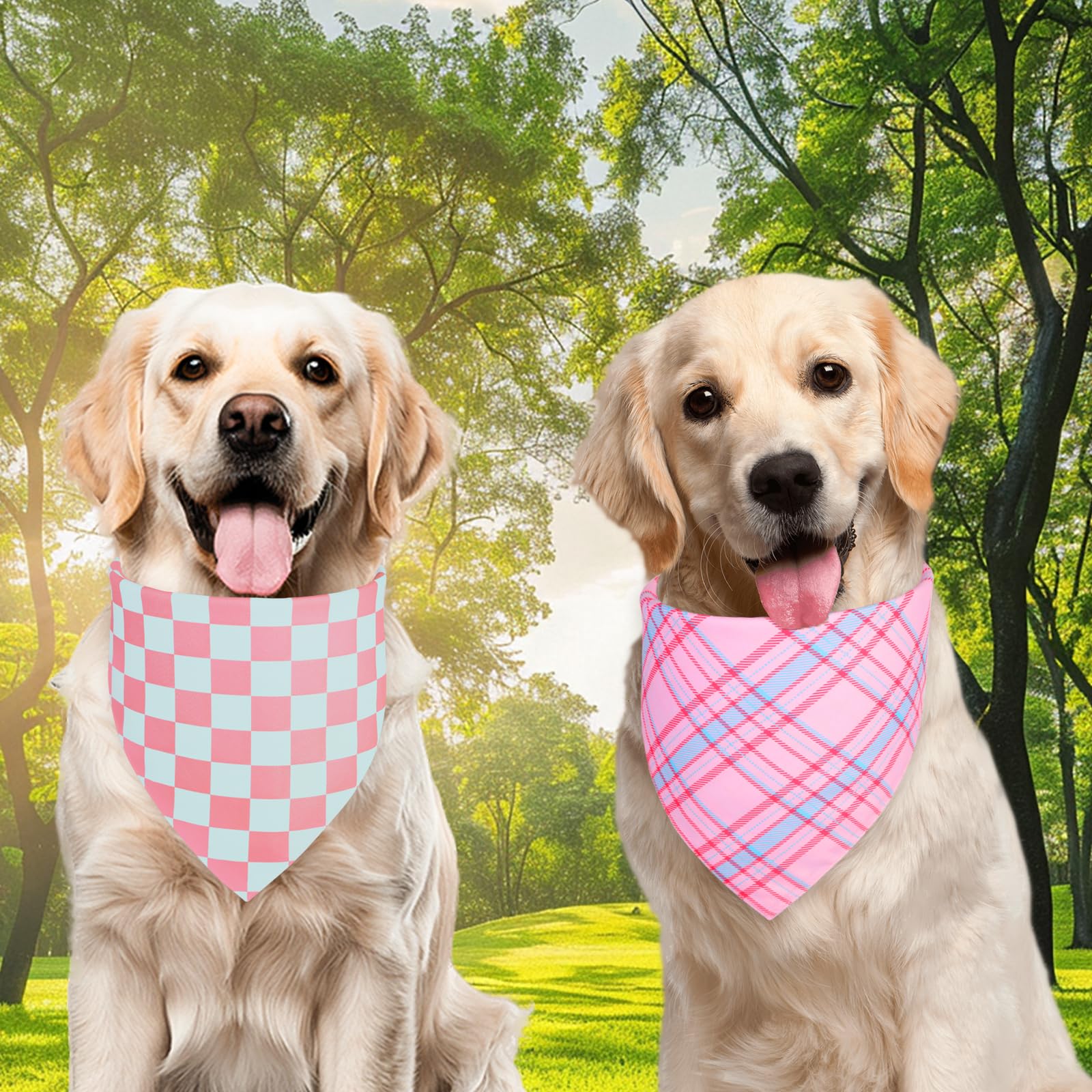 QUQULE bandana perro triangulo reversible, diseño llamativo